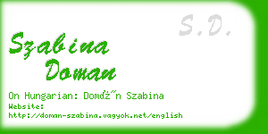 szabina doman business card